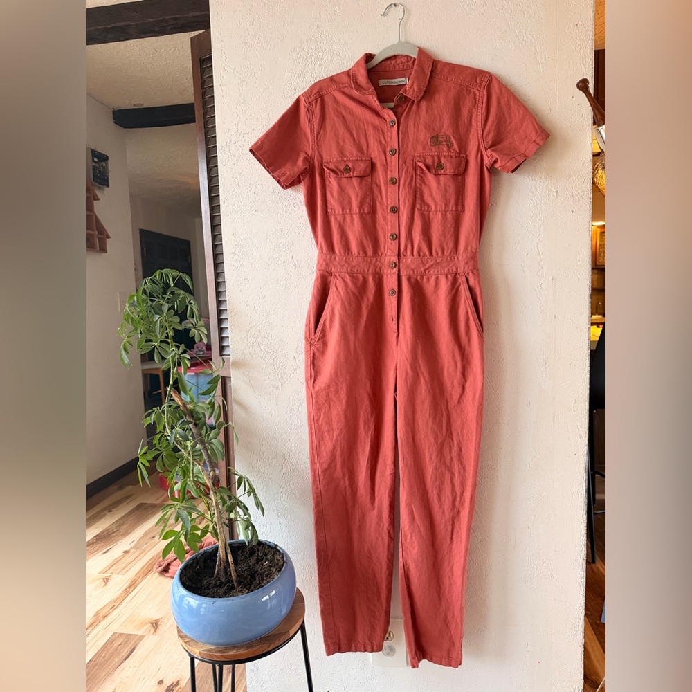 Outerknown Rust Red Orange Coverall Jumpsuit Shor… - image 1